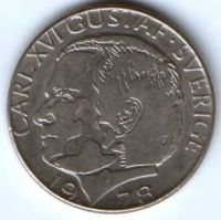 1 крона 1978 г. Швеция