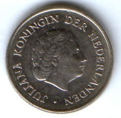 25 центов 1969 г. Нидерланды
