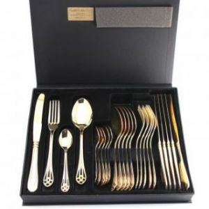 Набор столовых приборов Herdmar Vitral Gold - 24 предмета (Португалия)