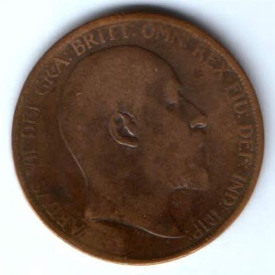 1 пенни 1902 г. Великобритания
