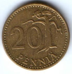 20 пенни 1972 г. Финляндия