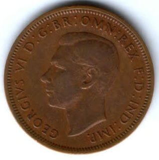 1/2 пенни 1947 г. Великобритания