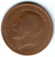 1 пенни 1916 г. Великобритания