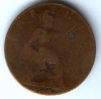 1 фартинг 1908 г. Великобритания1 фартинг 1908 г. Великобритания