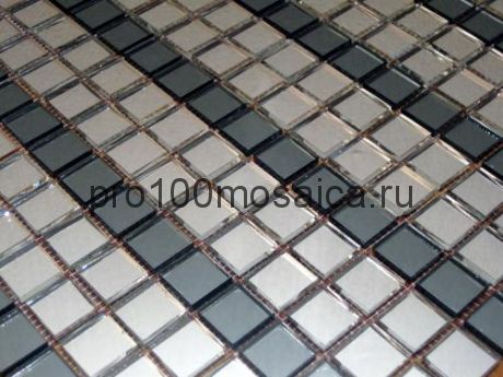 SD20-4 Серебро+графит. Мозаика зеркальная серия DECO, 328*328 мм (VIVERE)