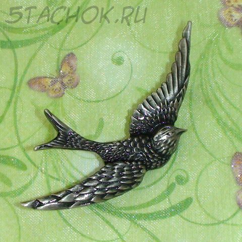 Брошь "Птица в полете" под олово