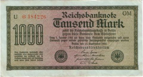 1000 марок 1922 г. Германия