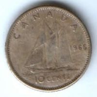 10 центов 1966 г. Канада