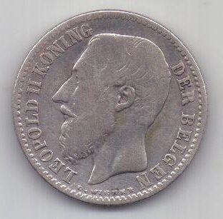 1 франк 1886 г. редкий год Бельгия