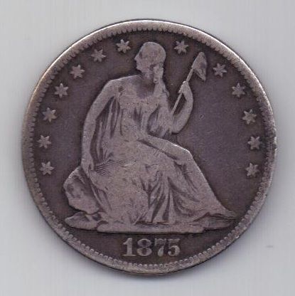 1/2 доллара 1875 г. редкий год