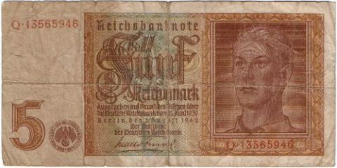 5 рейхсмарок 1942 г. Гемания