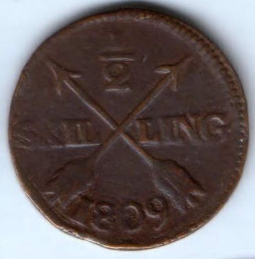 1/2 скиллинга 1809 г. Швеция