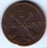 1/2 скиллинга 1809 г. Швеция