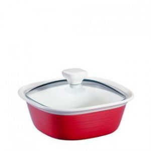 Керамическая форма для запекания CorningWare 1093848 со стеклянной крышкой красная - 1,4 л