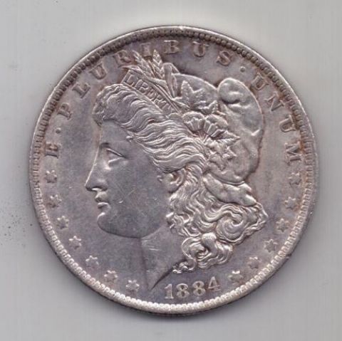 1 доллар 1884 г. UNC.  О. редкий. США