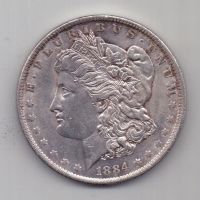 1 доллар 1884 г. UNC.  О. редкий. США