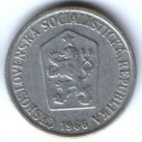 10 геллеров 1966 г. Чехословакия