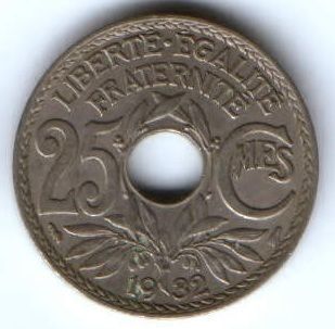 25 сантимов 1932 г. Франция