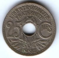 25 сантимов 1932 г. Франция