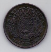 1/2 пенни 1844 г. Канада. Великобритания