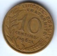 10 сантимов 1963 г. Франция