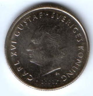 1 крона 2002 г. Швеция