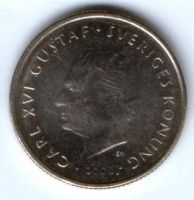 1 крона 2002 г. Швеция