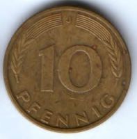 10 пфеннигов 1988 г. Германия ФРГ