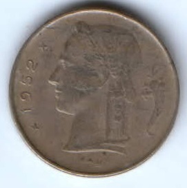 1 франк 1952 г. Бельгия