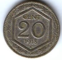 20 чентезимо 1918 г. Италия