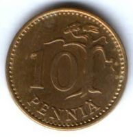 10 пенни 1976 г. Финляндия