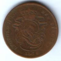 2 сантима 1874 г. Бельгия