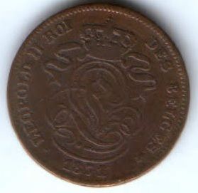 2 сантима 1871 г. редкий год Бельгия