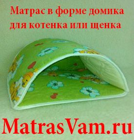 Матрас для котенка или щенка в форме домика