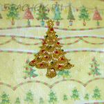 Брошь "Новогодняя елка" под золото/эмаль