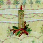 Брошь "Новогодняя свеча" под золото/эмаль