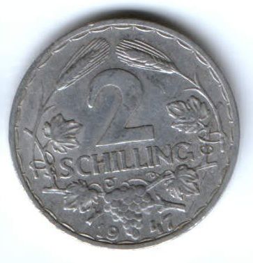 2 шиллинга 1947 г. Австрия