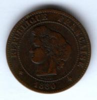 5 сантимов 1880 г. Франция