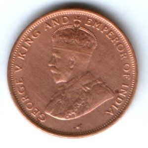 1 цент 1929 г. Цейлон