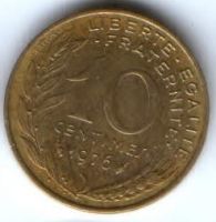 10 сантимов 1976 г. Франция