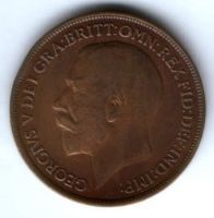 1 пенни 1915 г. Великобритания