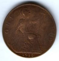 1 пенни 1915 г. Великобритания