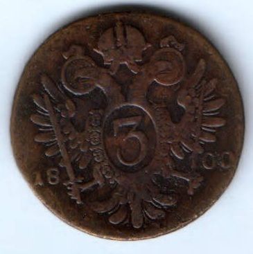 3 крейцера 1800 г. Австрия