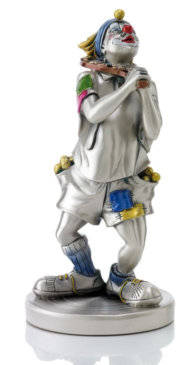 Серебряная коллекционная фигурка клоуна-теннисиста (Италия)