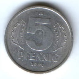 5 пфеннигов 1980 г. Германия ГДР