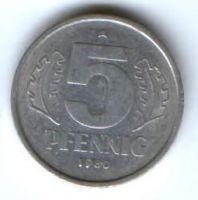 5 пфеннигов 1980 г. Германия ГДР