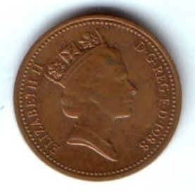 1 пенни 1988 г. Великобритания
