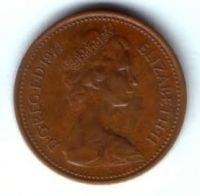 1 пенни 1974 г. Великобритания