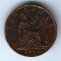 1 фартинг 1884 г. Великобритания