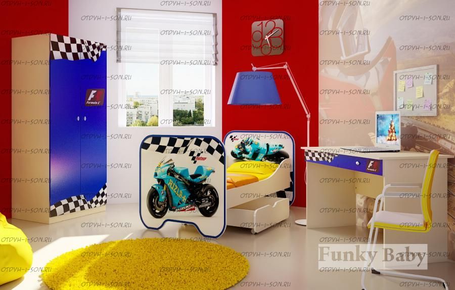 Детская комната Мотогонки №2